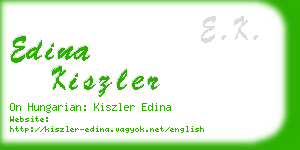edina kiszler business card